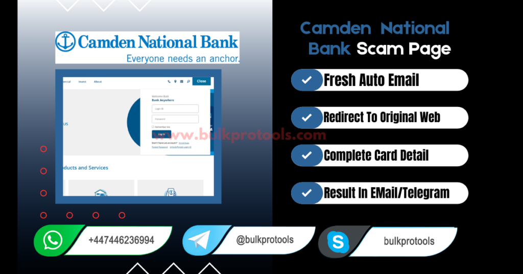 Camden National Bank scam page