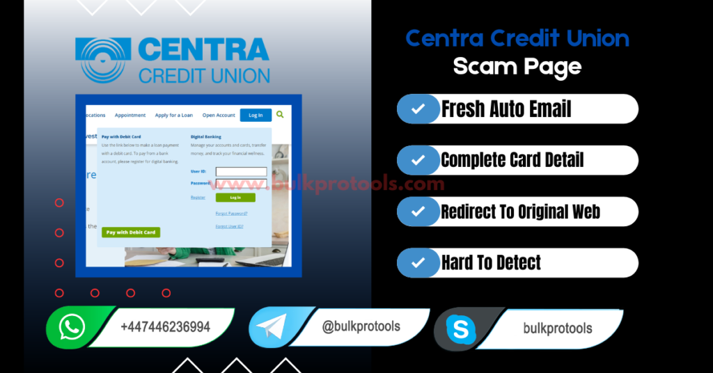 Centra Credit Union scam page