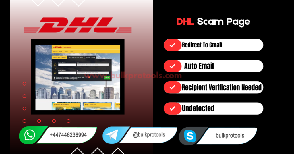 DHL scam page